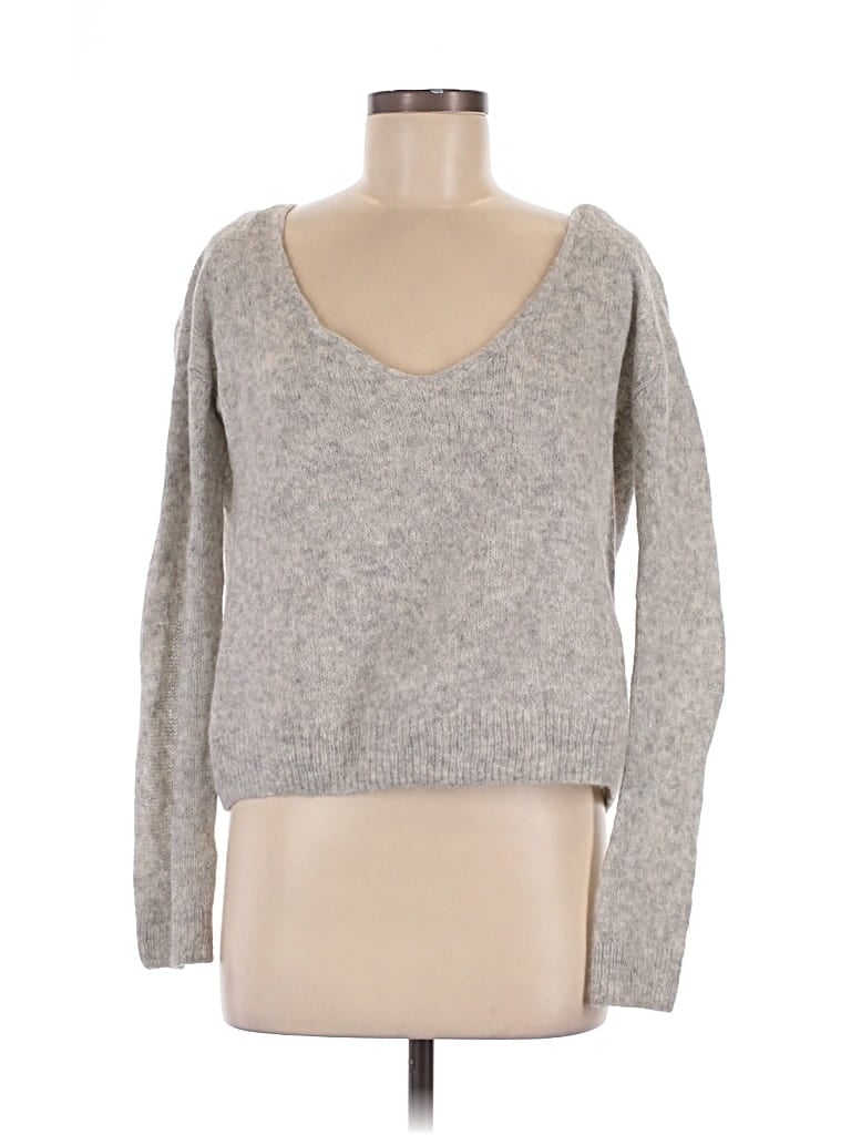 Pre-owned Free People Wool Pullover Sweater In Gray