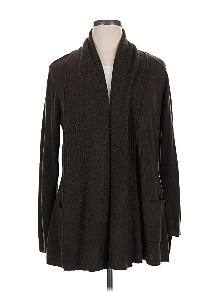 Pre-owned Karen Scott Cardigan Sweater In Brown