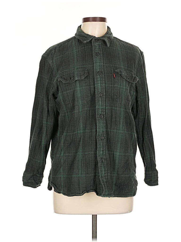 Pre-owned Levi's Long Sleeve Button Down Shirt In Green
