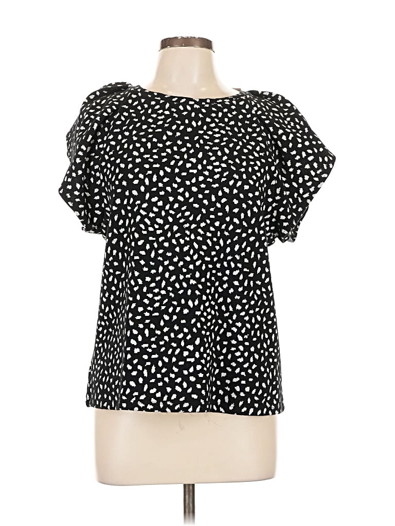 Ann Taylor Short Sleeve Blouse In Black