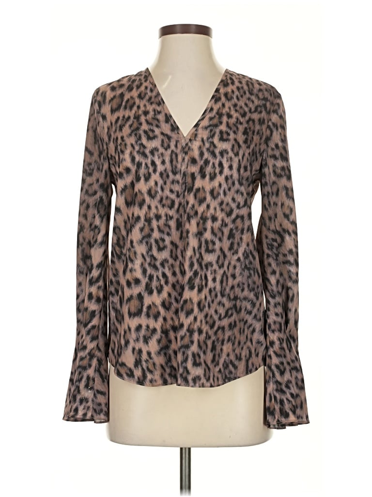 Pre-owned Joie Long Sleeve Blouse In Brown