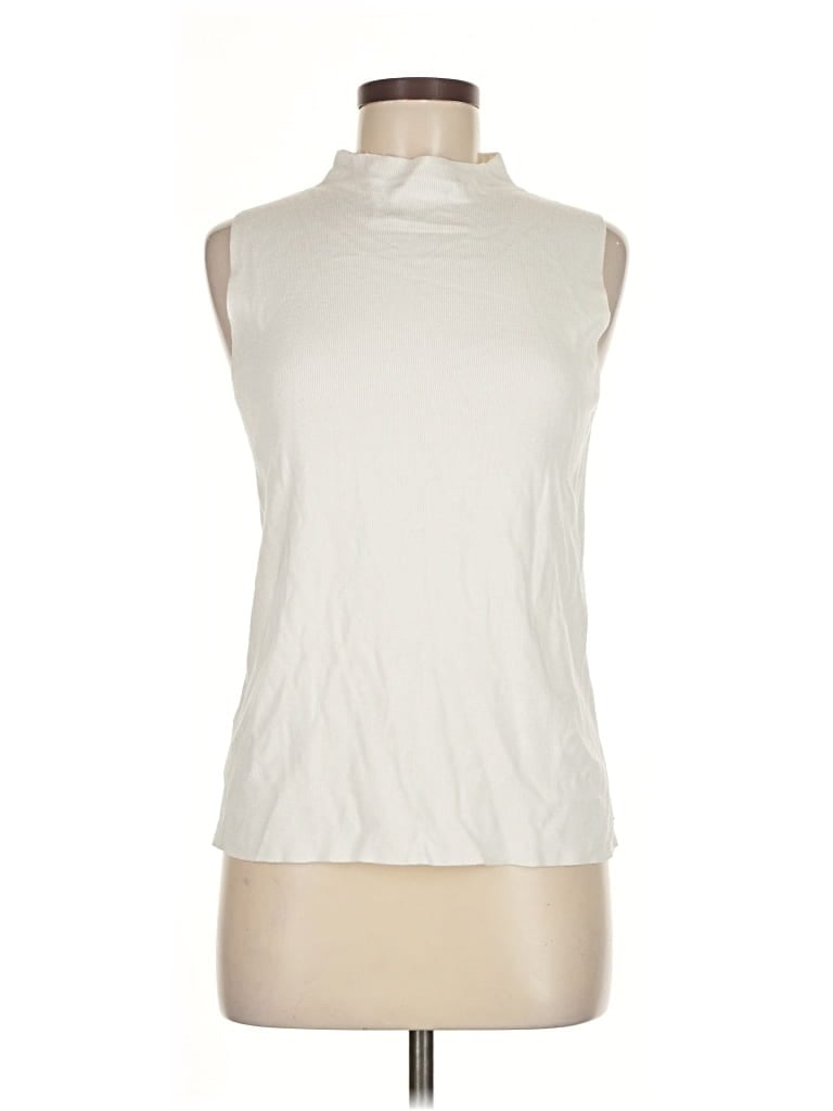 Pre-owned Ann Taylor Sleeveless T-shirt In White