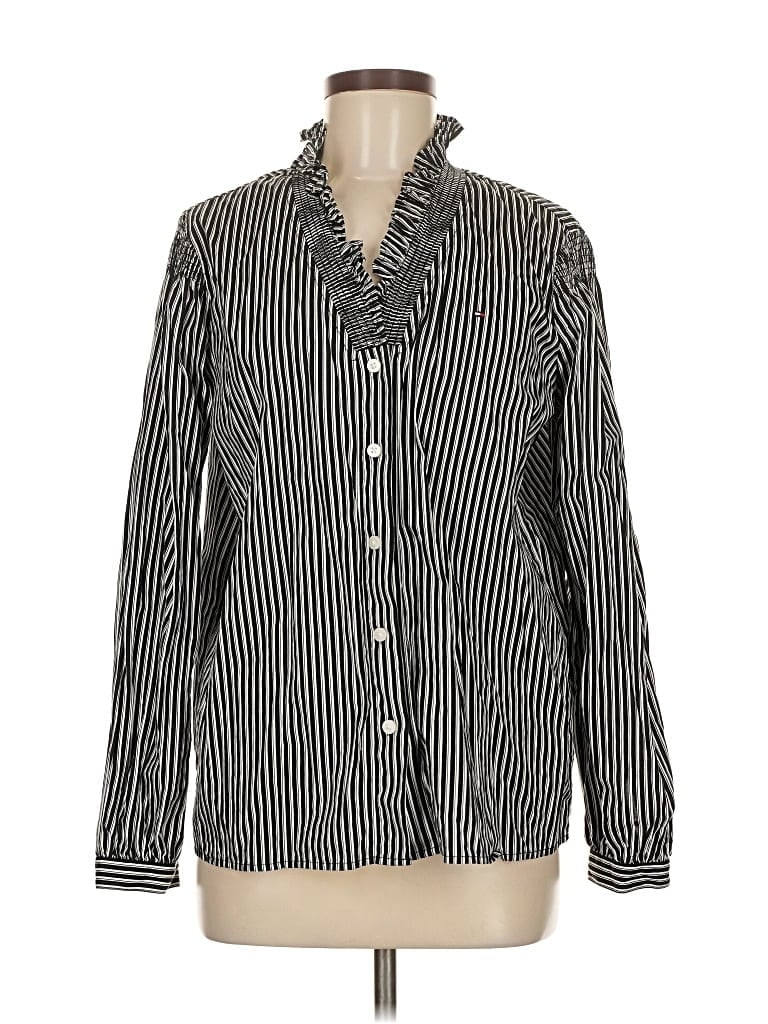 Pre-owned Tommy Hilfiger Long Sleeve Blouse In Black