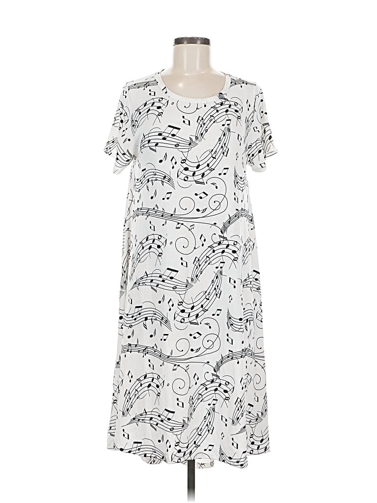 Pre-owned Lularoe Casual Dress In White