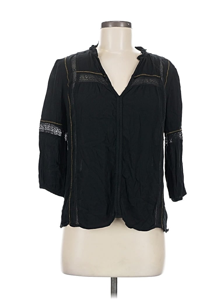 Pre-owned See U Soon 3/4 Sleeve Blouse In Black