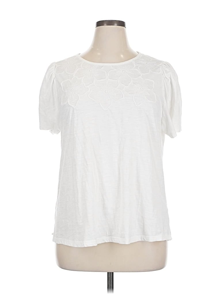 Pre-owned Lane Bryant Short Sleeve T-shirt In White