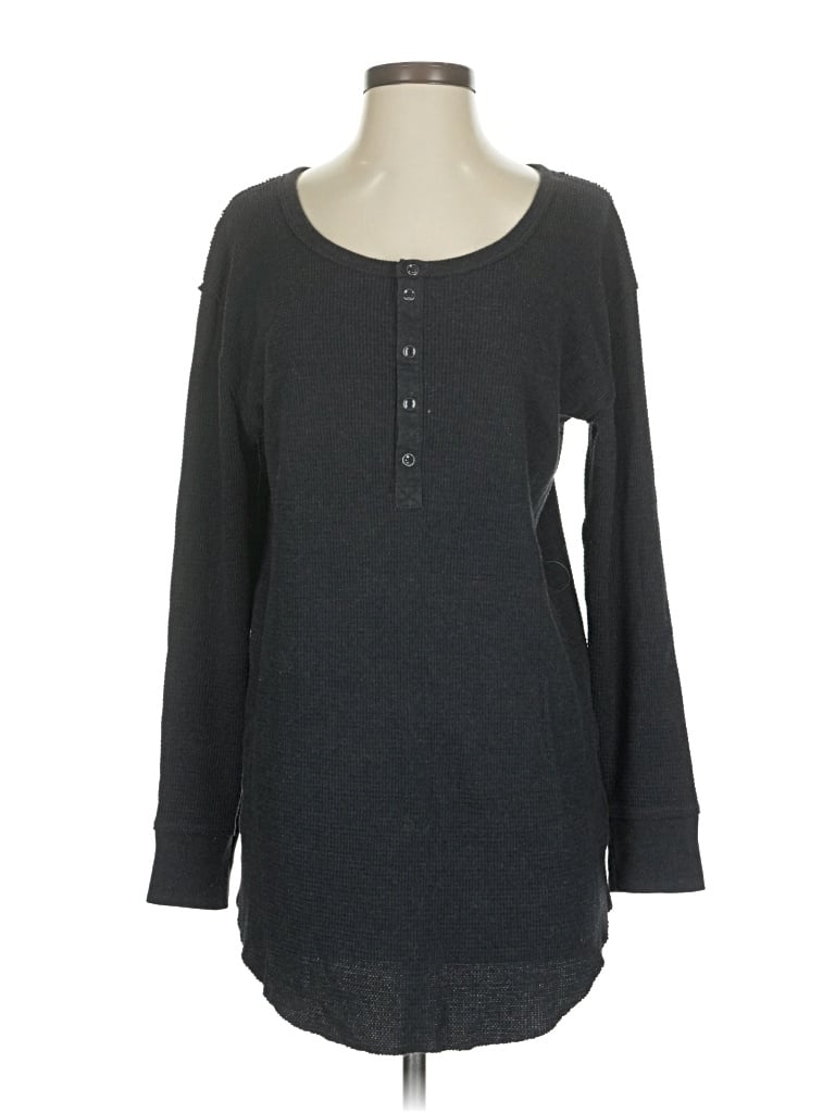 Pre-owned Tna Long Sleeve Top Gray Crew Neck Tops