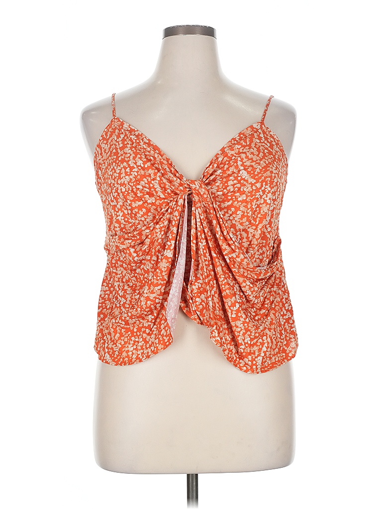 Pre-owned By Anthropologie Tank Top Orange Strapless Neckline Tops