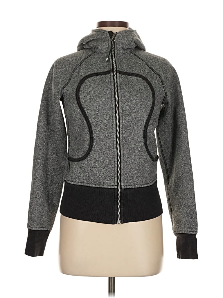Pre-owned Lululemon Athletica Zip Up Hoodie In Gray