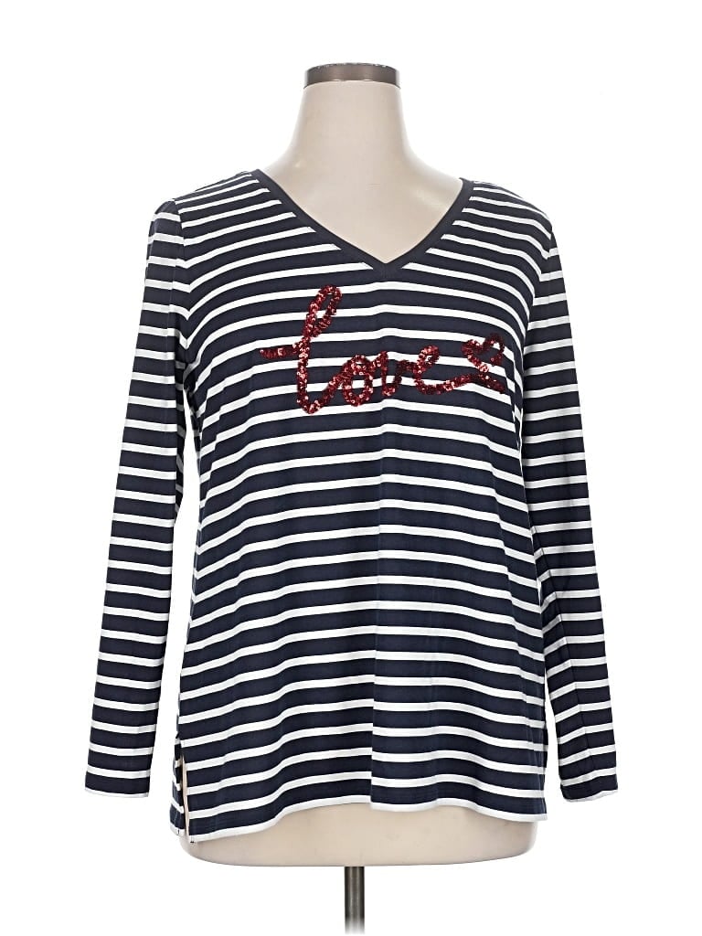 Pre-owned Lane Bryant Long Sleeve T-shirt In Blue