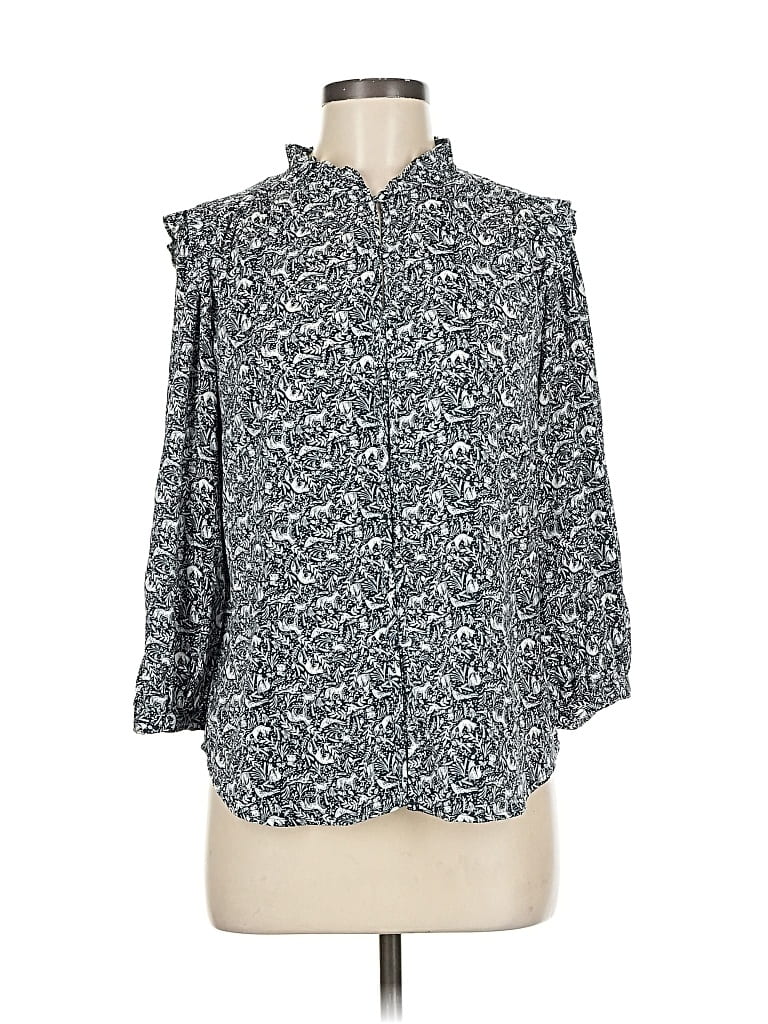 Pre-owned Lc Lauren Conrad 3/4 Sleeve Blouse In Gray