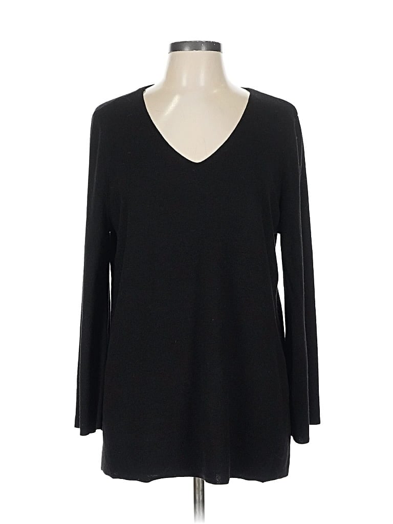 Pre-owned Chico's Pullover Sweater In Black