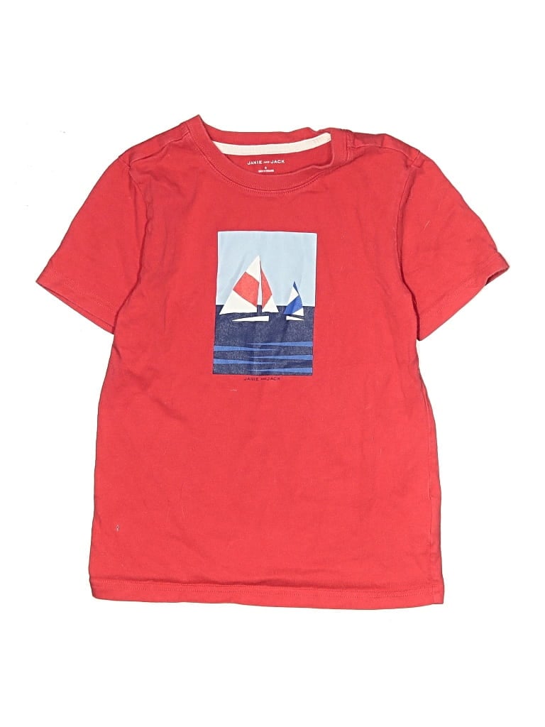 Pre-owned Janie And Jack Kids' Short Sleeve T-shirt In Red