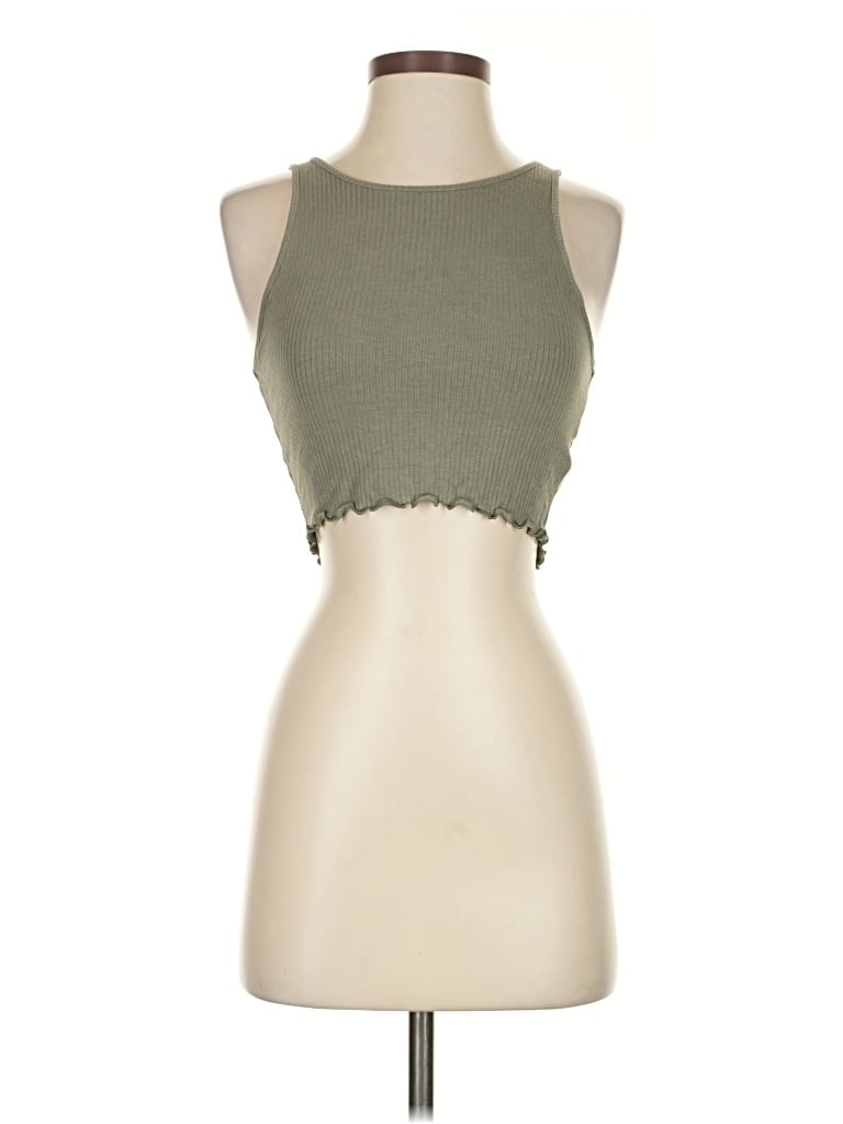 Pre-owned American Eagle Outfitters Tank Top Green Halter Neckline Tops