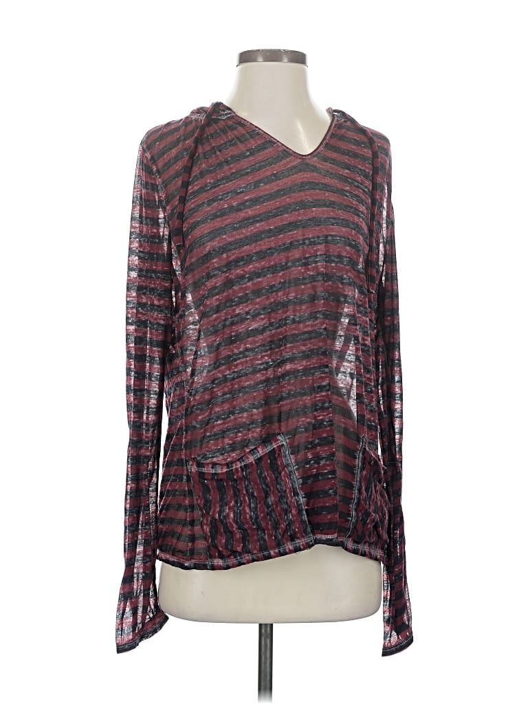 Pre-owned Threads 4 Thought Long Sleeve Top Burgundy V Neck Tops