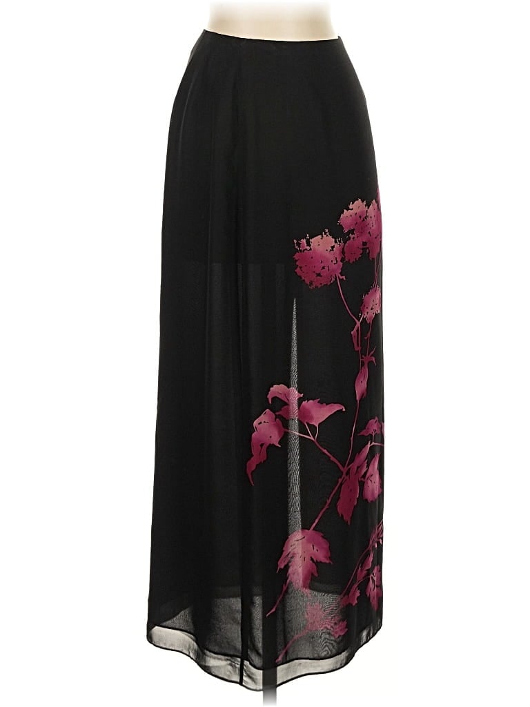 Pre-owned Dana Buchman Silk Skirt In Black