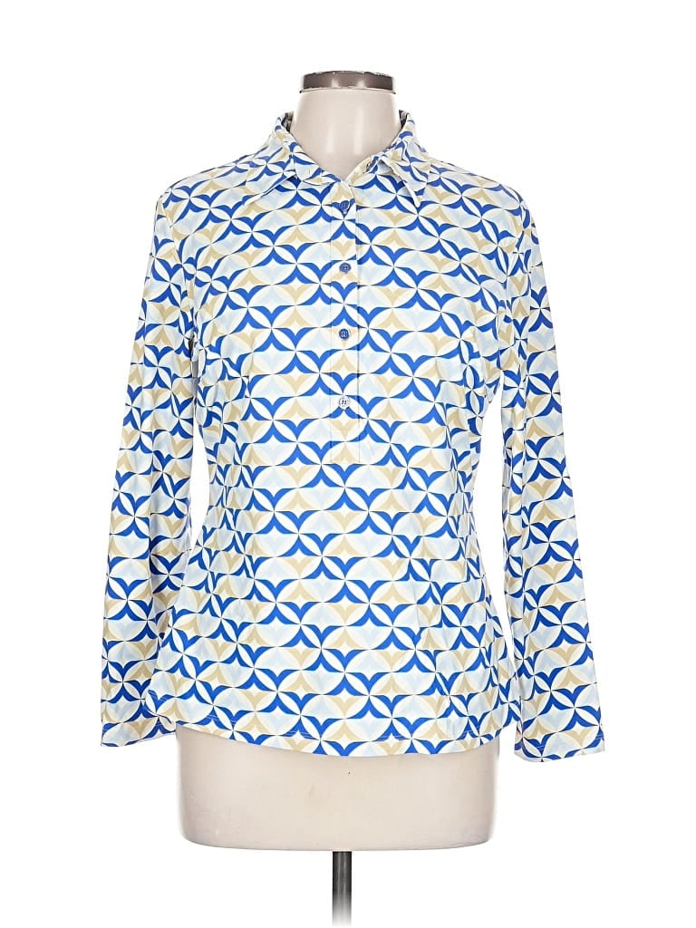 Pre-owned J. Mclaughlin Long Sleeve Blouse In Blue