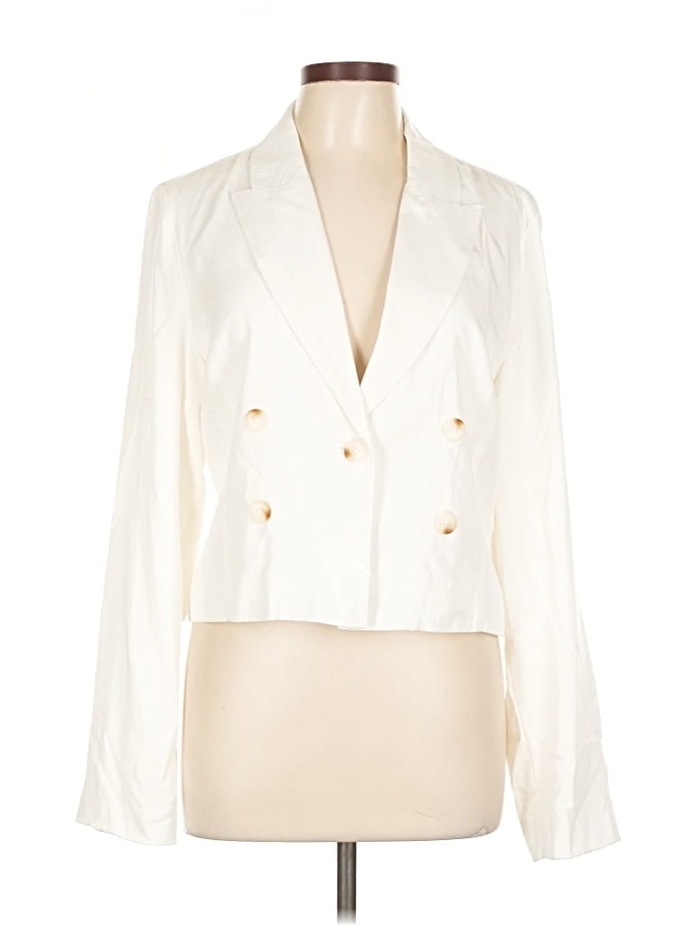 Pre-owned By Anthropologie Blazer Jacket In White