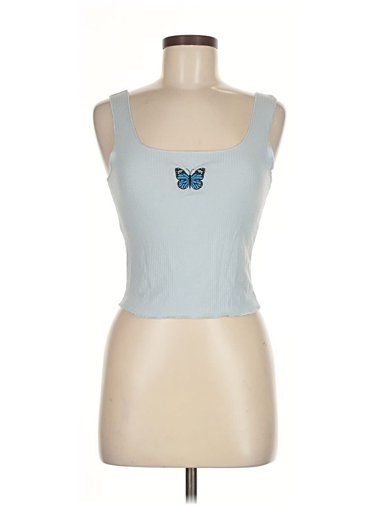 Pre-owned Caution To The Wind Tank Top Blue Sweetheart Neckline Tops
