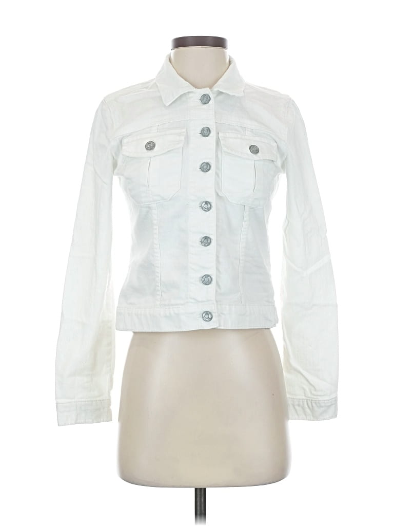 Pre-owned Kut From The Kloth Denim Jacket In White