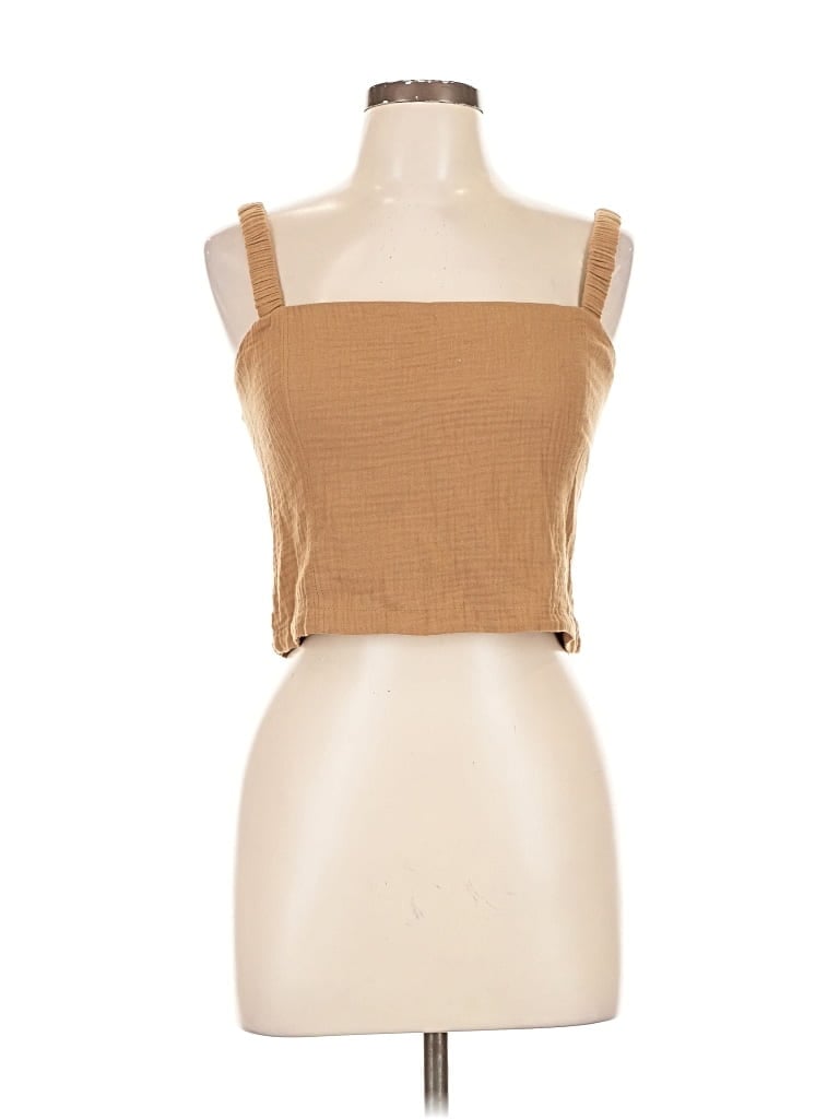 Pre-owned Z Supply Tank Top Brown Strapless Neckline Tops