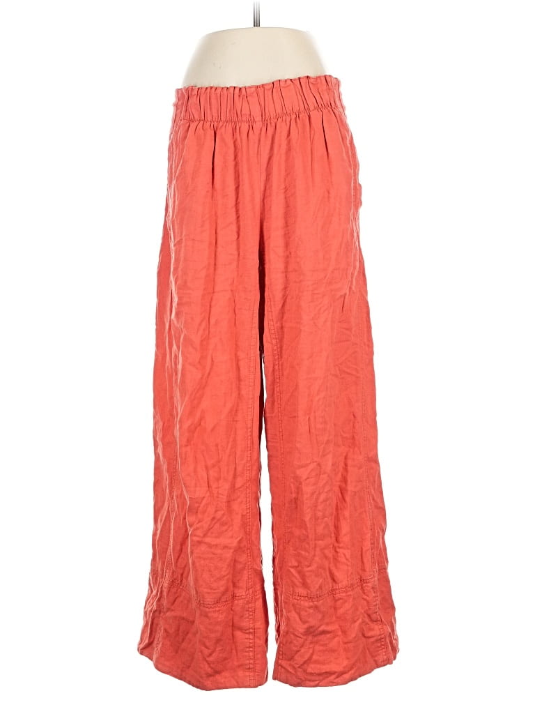 Pre-owned Free People Linen Pants In Orange