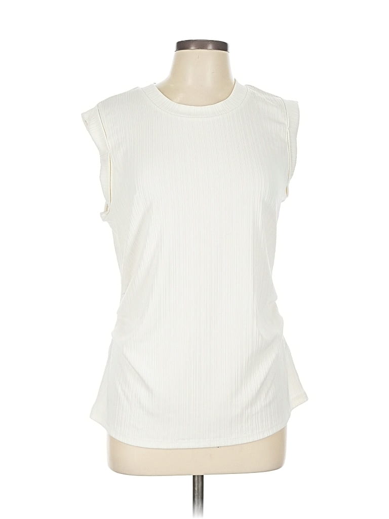 Pre-owned Nine West Sleeveless Blouse In White