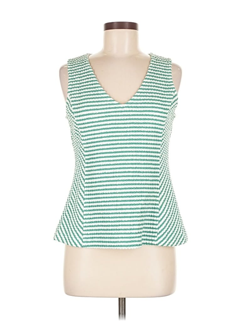 Pre-owned Maeve By Anthropologie Sleeveless Top Green Plunge Neckline Tops