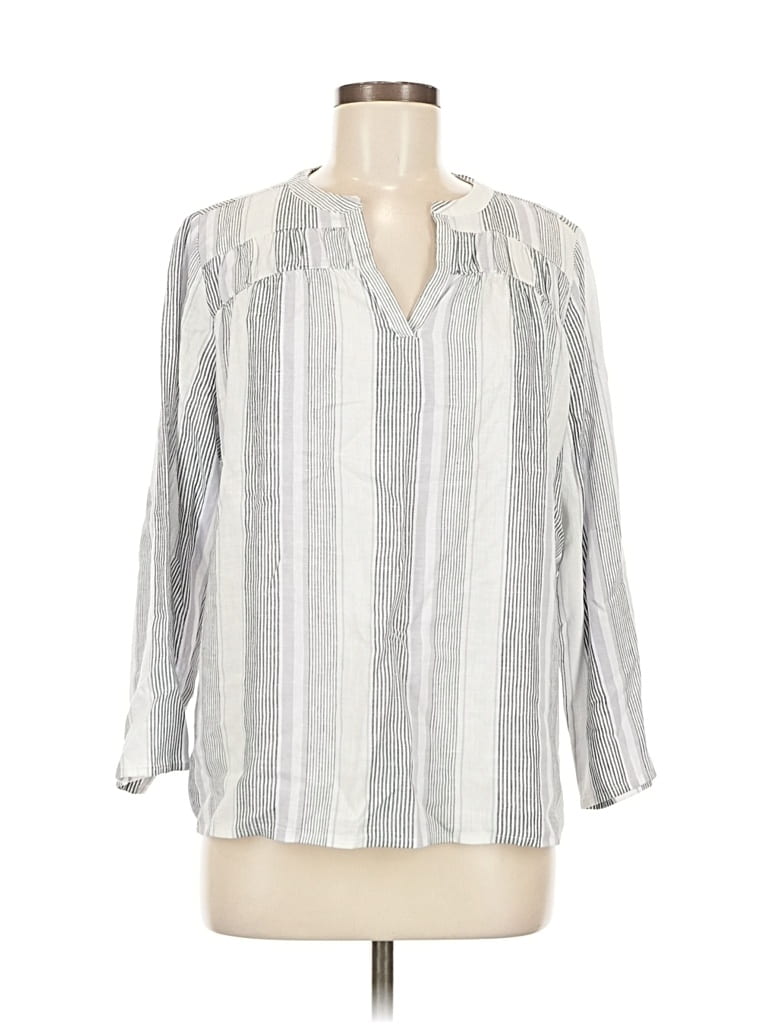 Pre-owned Splendid Long Sleeve Blouse In Gray