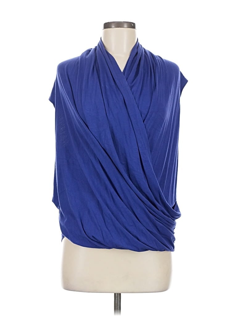 Pre-owned Karen Kane Sleeveless Blouse In Blue