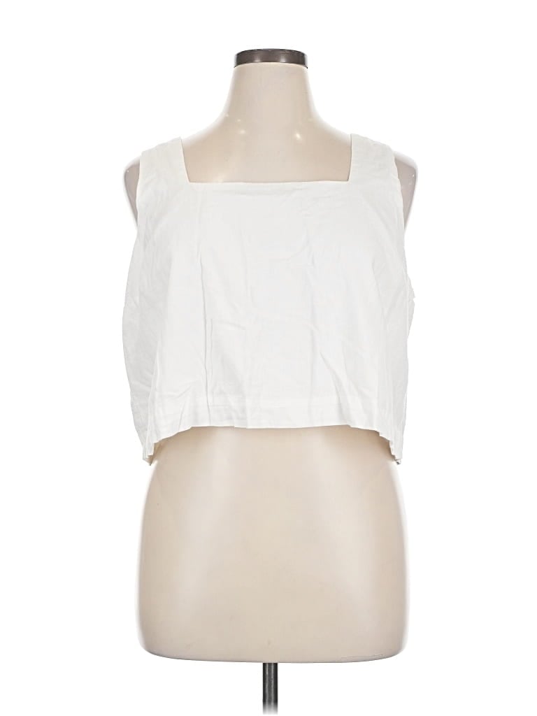 Pre-owned Gap Sleeveless Blouse In White