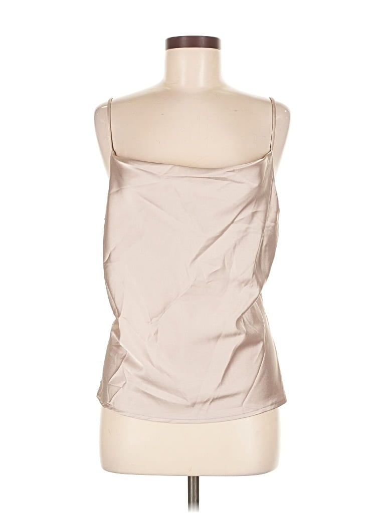 Pre-owned Renee C Sleeveless Top Tan Strapless Neckline Tops In Brown