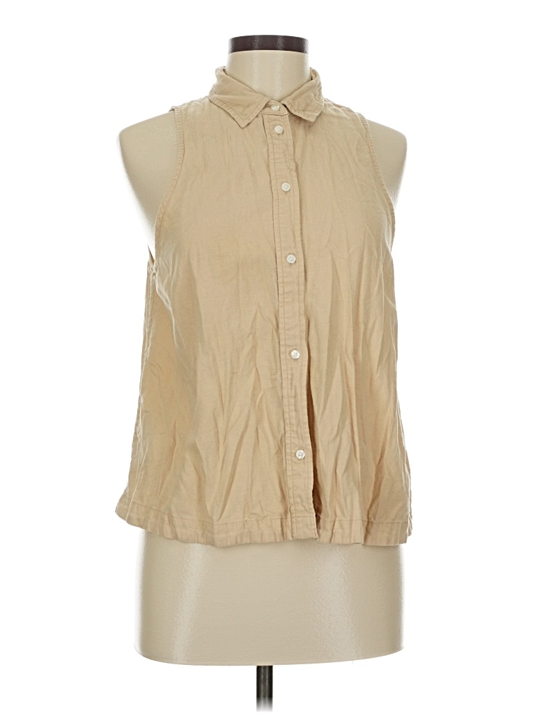 Pre-owned Gap Sleeveless Button Down Shirt In Brown