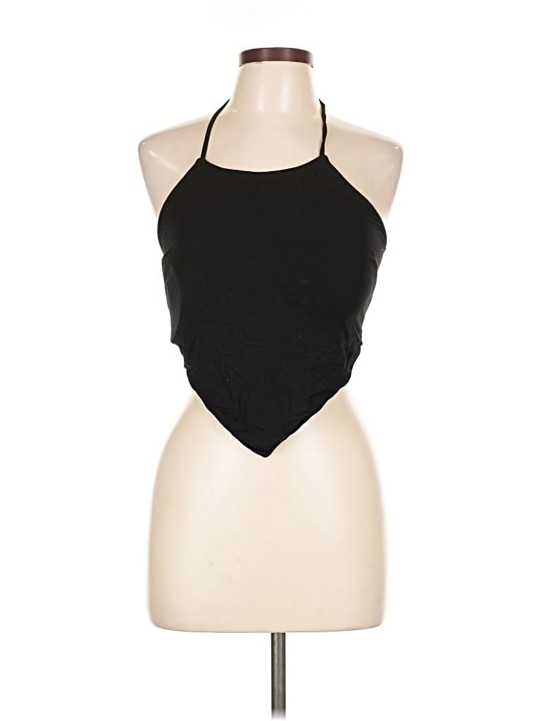 Pre-owned Klassy Network Tank Top Black Halter Neckline Tops