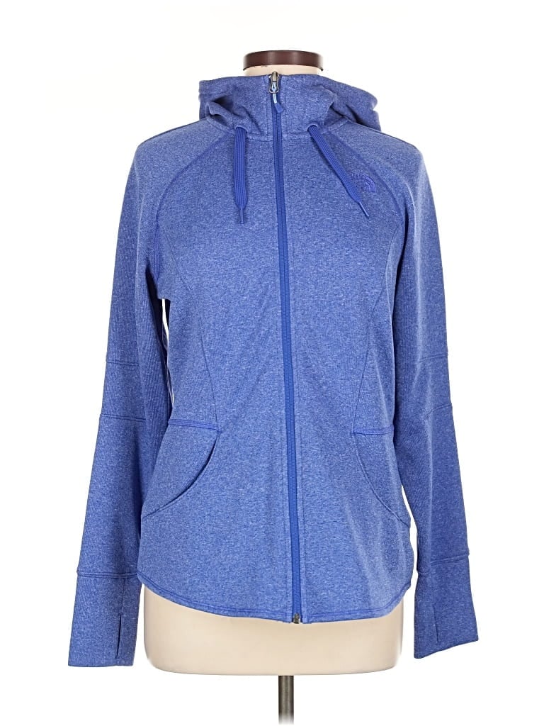 Pre-owned The North Face Zip Up Hoodie In Blue