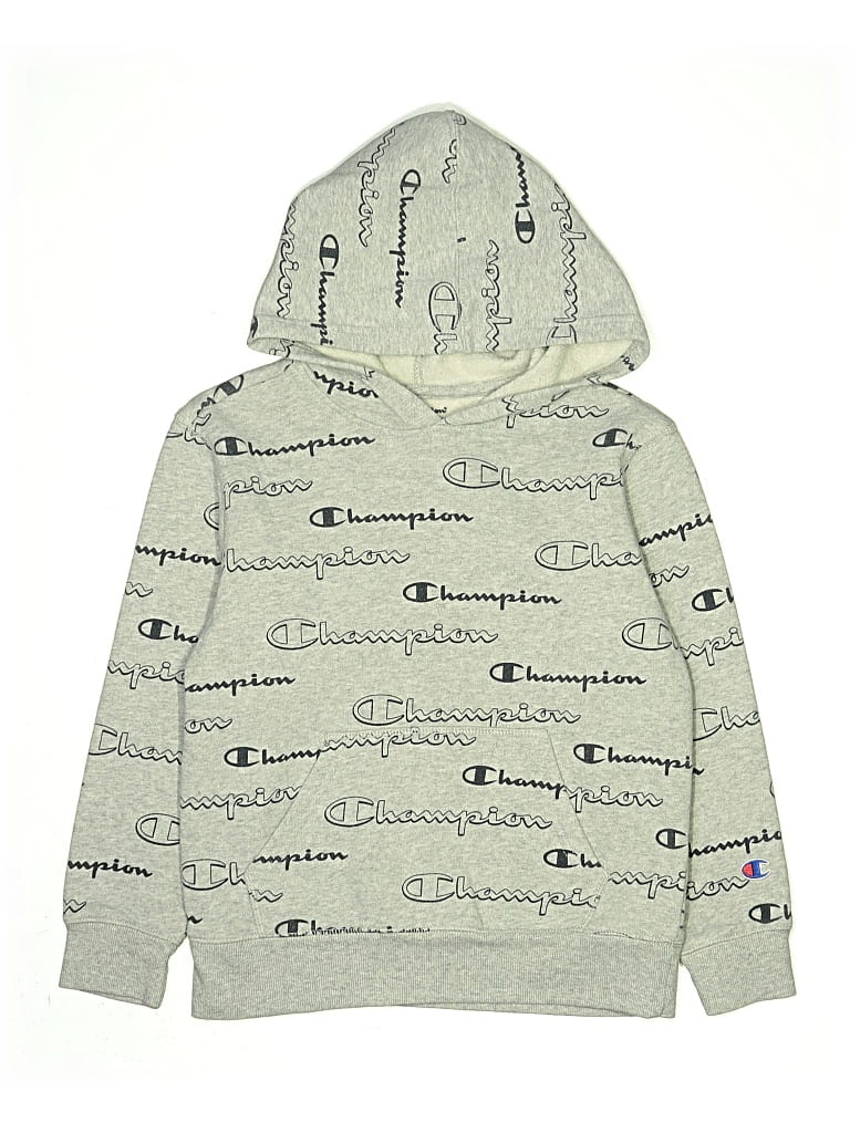 Pre-owned Champion Kids' Pullover Hoodie In Gray