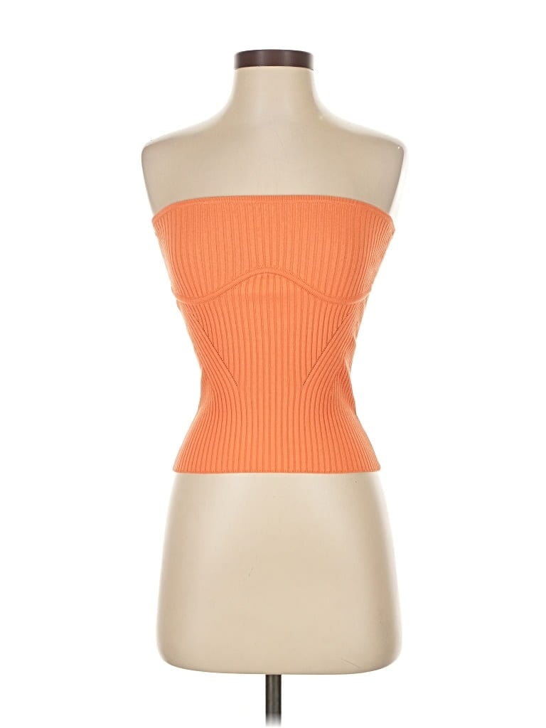Pre-owned Camila Coelho Tube Top Orange Strapless Neckline Tops