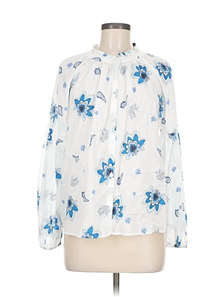 ANN TAYLOR LOFT Pre-owned Long Sleeve Blouse In White