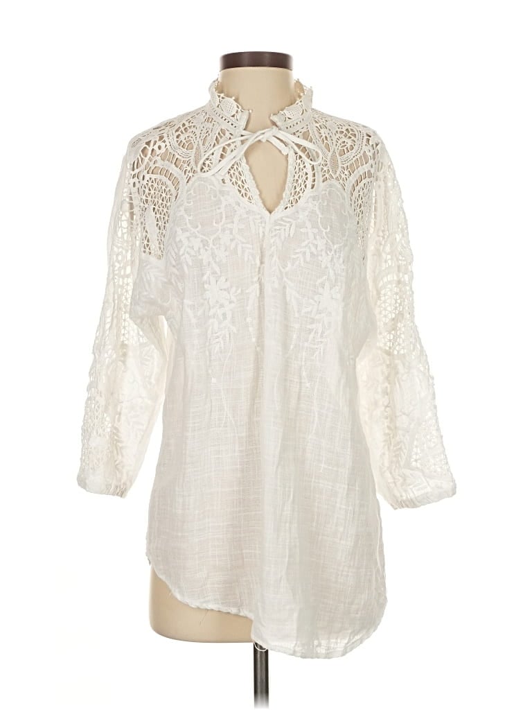 Pre-owned Xcvi 3/4 Sleeve Blouse In White