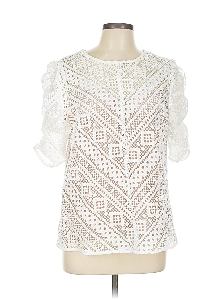 Pre-owned Endless Rose Short Sleeve Blouse In White