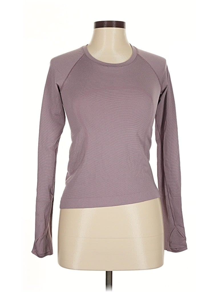 Pre-owned Lululemon Athletica Long Sleeve T-shirt In Purple