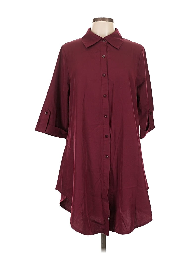 Pre-owned Shein Curve Casual Dress In Burgundy