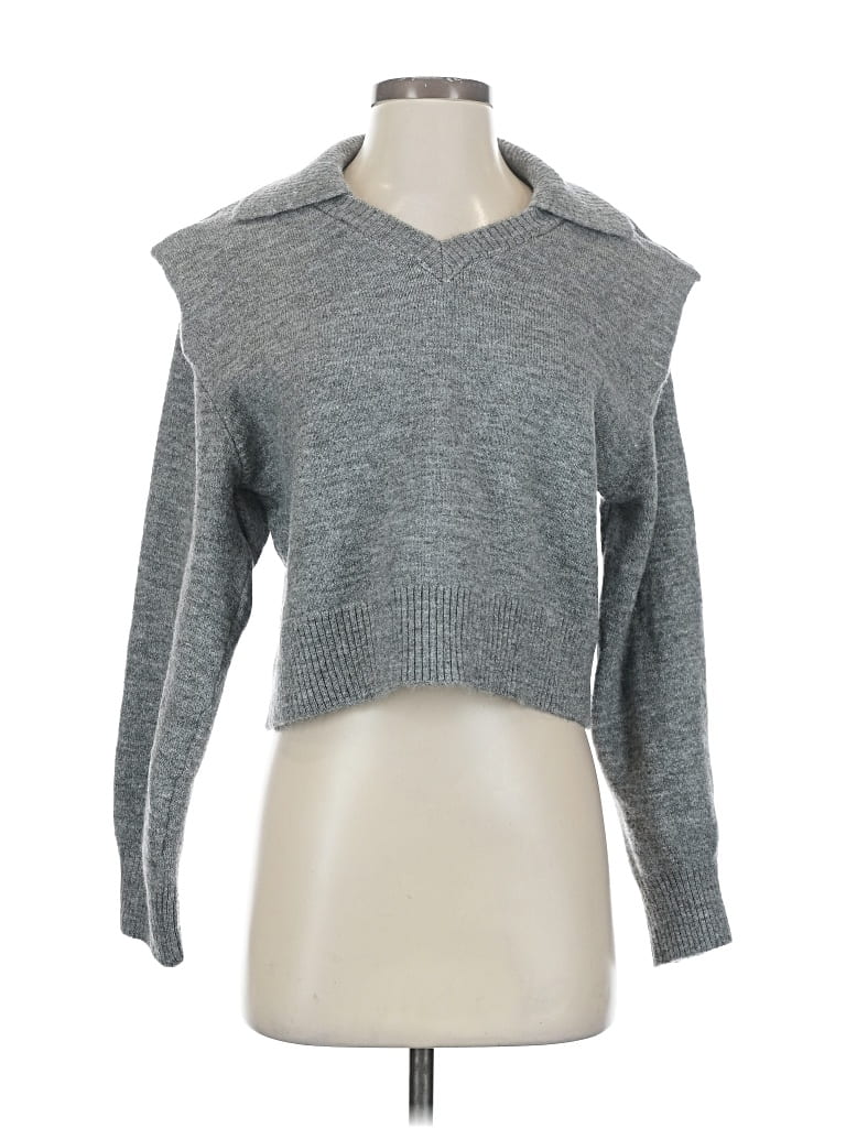 Pre-owned Mng Pullover Sweater In Gray