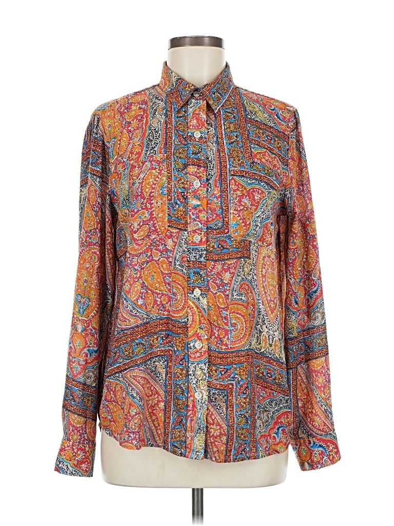 Pre-owned Jones New York Sport Long Sleeve Button Down Shirt In Orange