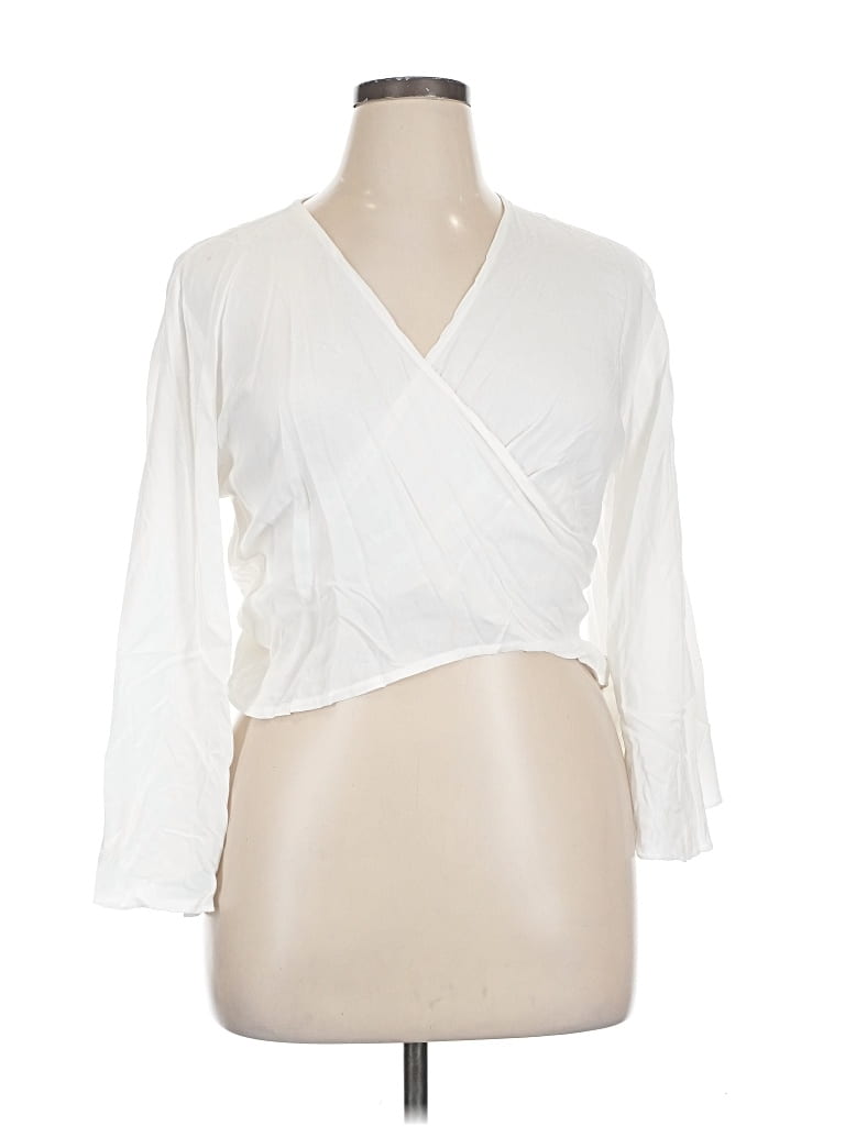 Pre-owned Assorted Brands 3/4 Sleeve Blouse In White