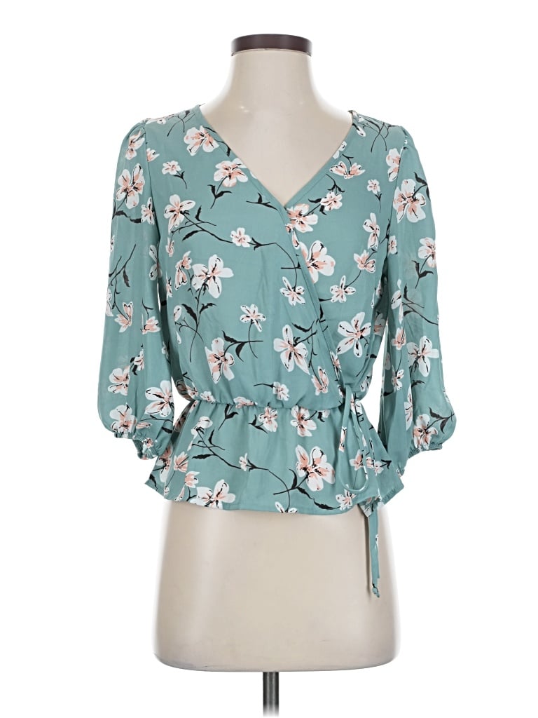 Pre-owned Sienna Sky 3/4 Sleeve Blouse In Blue