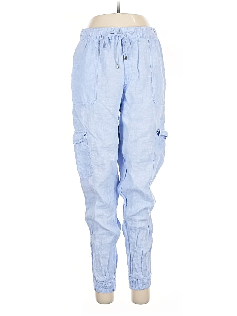 Pre-owned Nicole Miller Linen Pants In Blue