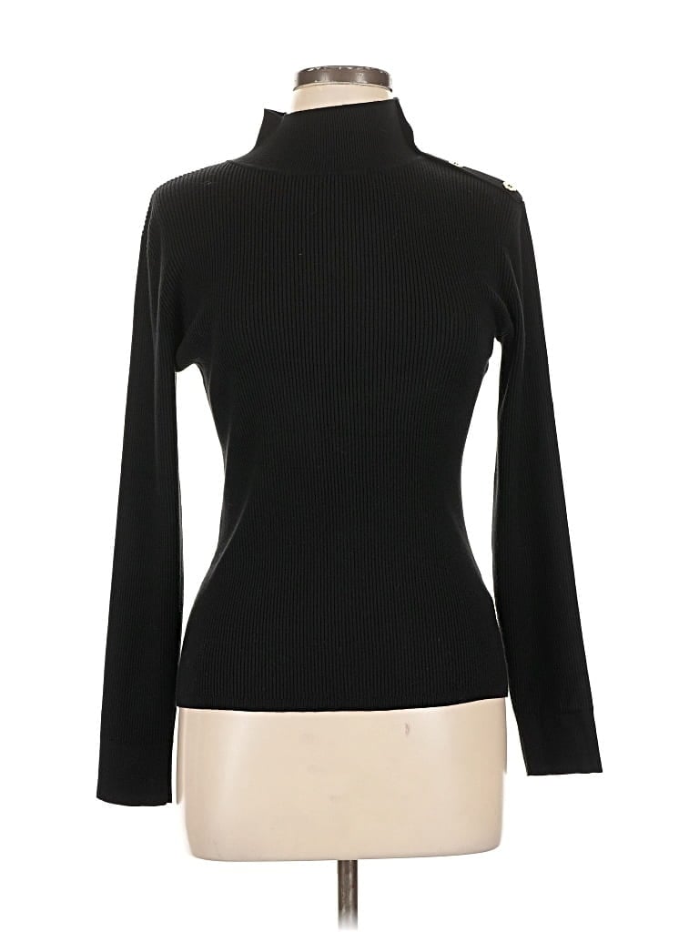 Pre-owned Cable & Gauge Long Sleeve Turtleneck In Black