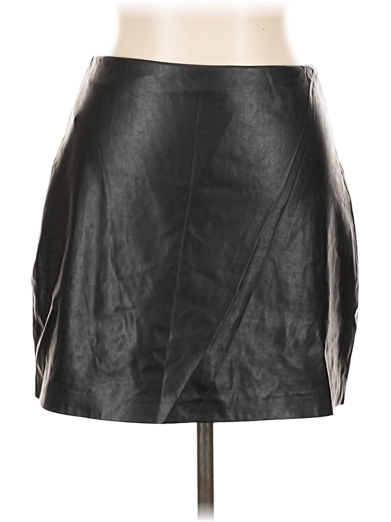 Pre-owned Wilfred Faux Leather Skirt In Black