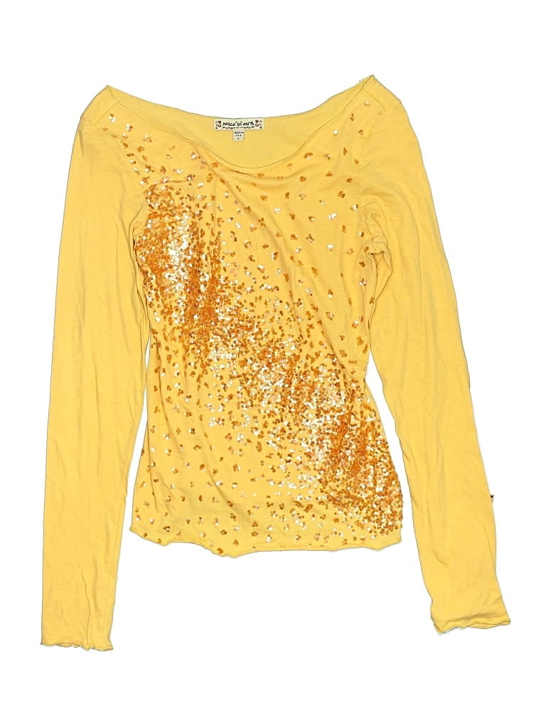 Pre-owned Assorted Brands Kids' Long Sleeve Top Yellow Sweetheart Neckline Tops